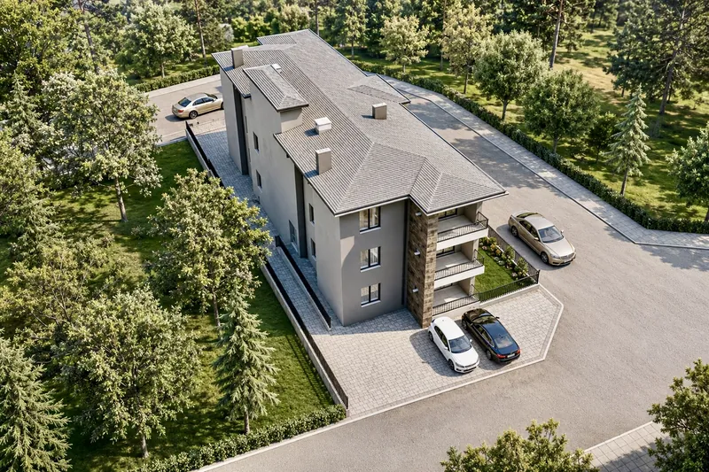 VERA Modern kuşbakışı giriş cephesi